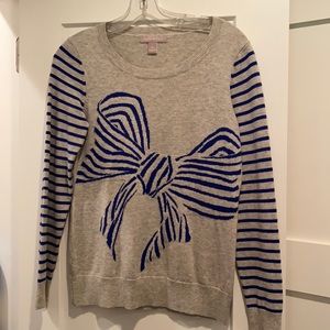 BR Longsleeve wool grey & blue bow sweater - small